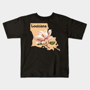 Louisiana Magnolia State Flower Kids T-Shirt